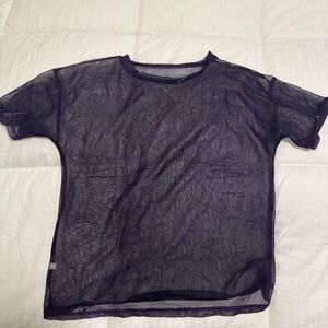 Mesh purple multicolor top, perfect for festivals, raves, concerts